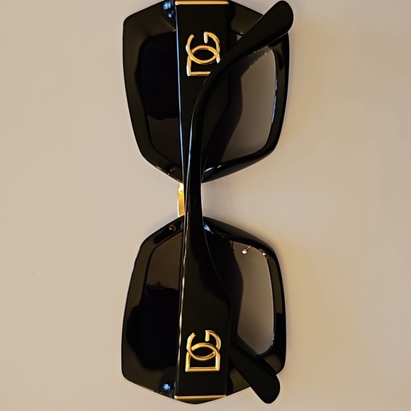 Dolce & Gabbana Black and Gold Sunglasses with Box, Case, Pouch,Care Booklet - Picture 8 of 13
